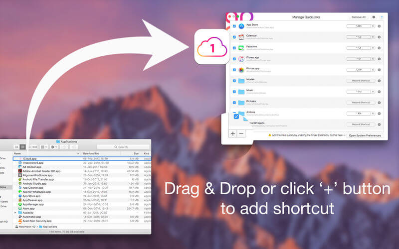 QuickLinks for Mac(菜单栏快捷命令)的截图