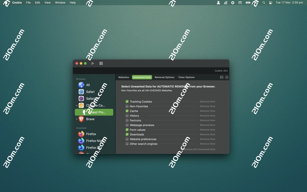 Cookie for Mac(浏览器缓存清理工具)的截图