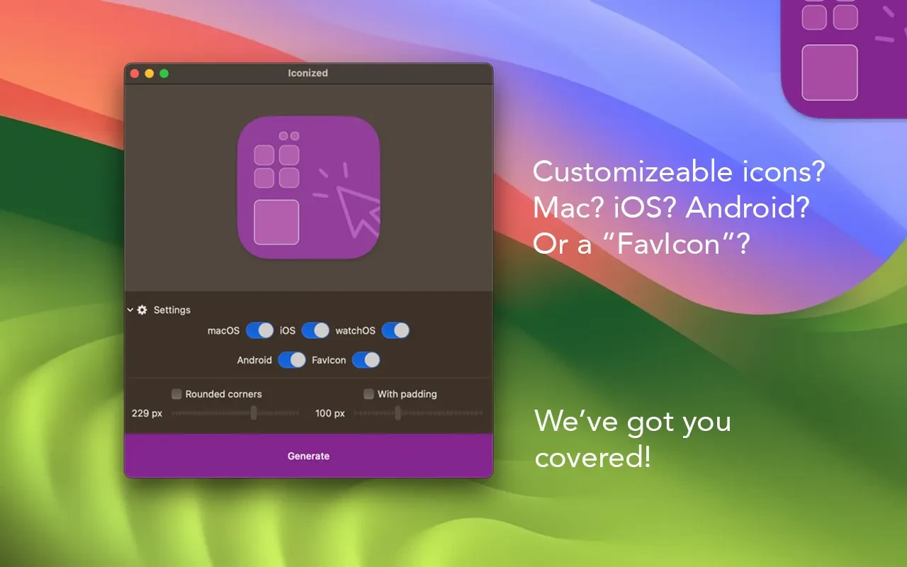 Iconize for mac(图标生成工具)的截图