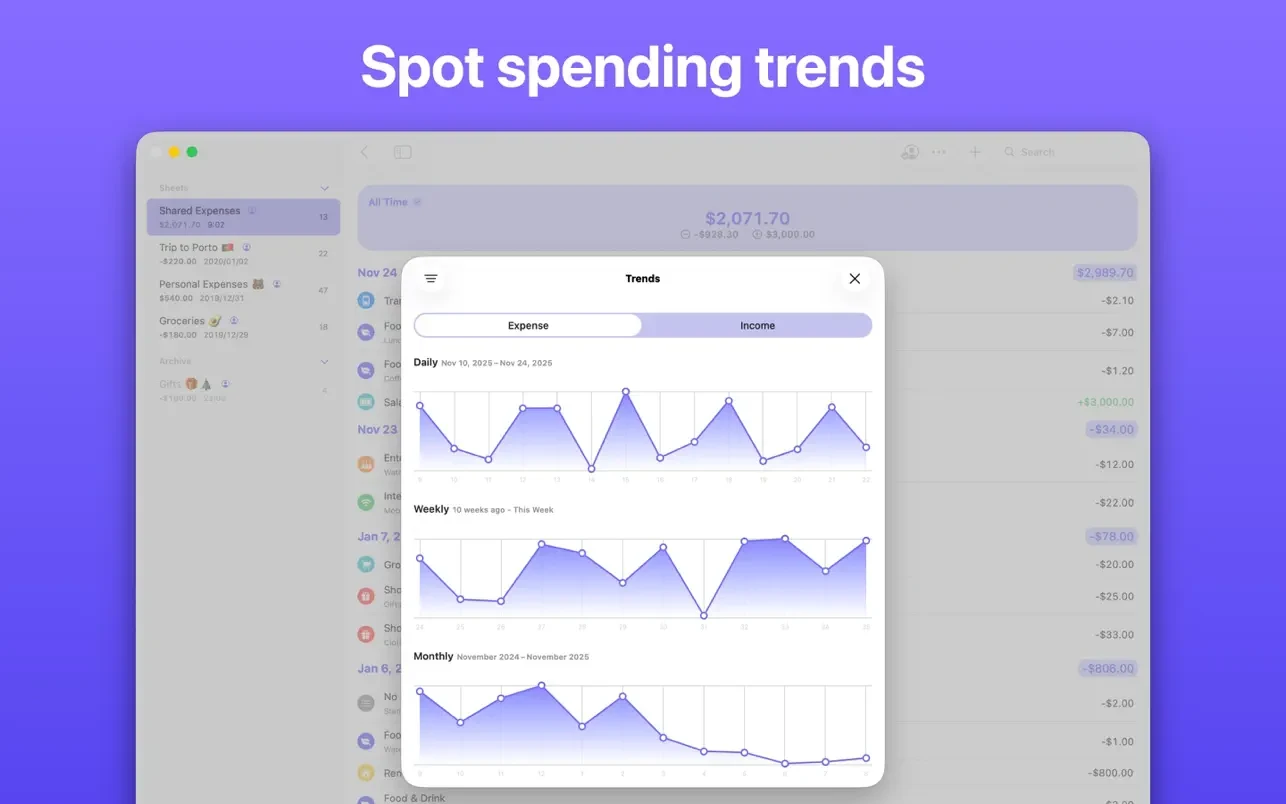 Expenses for mac(记账财务管理软件)的截图
