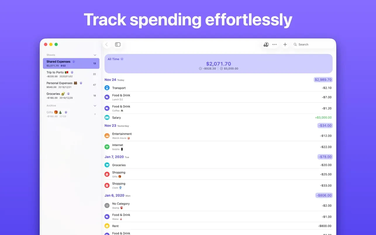 Expenses for mac(记账财务管理软件)的截图